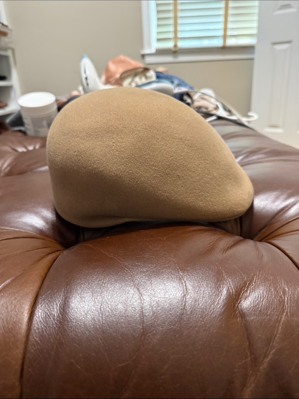 Kangol Tan Wool Rounded 504-Style Cap - Picture 2 of 4